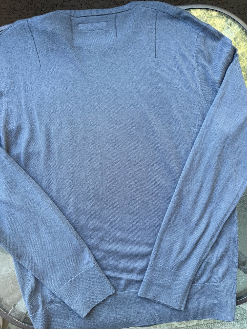 AllSaints Men's Long Sleeve Crewneck Shirt - slate blue - Picture 7 of 8